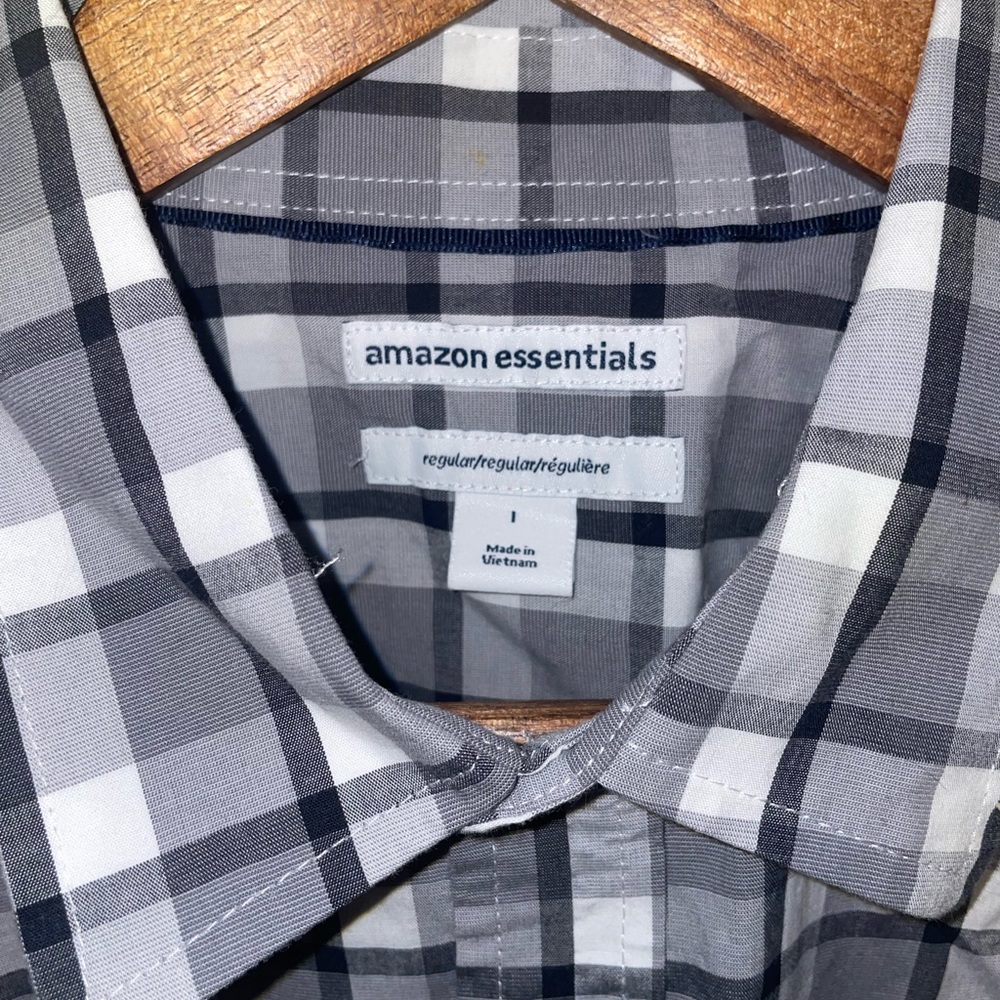 Amazon Basic Plaid Button-up - Picture 3 of 3